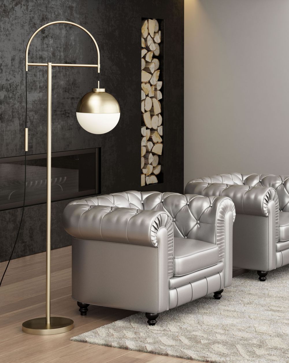 Hale White and Bronze Floor Lamp  thumbnail 2