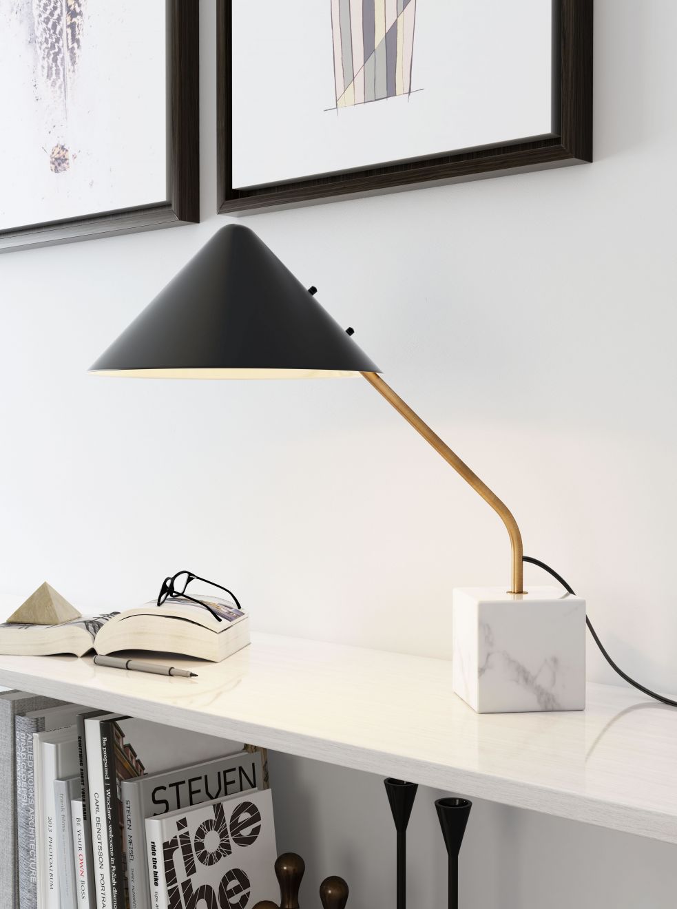 Luke Black and White Table Lamp  thumbnail 2