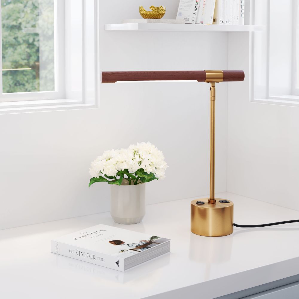 Kendra Brown and Brass Table Lamp  thumbnail 2