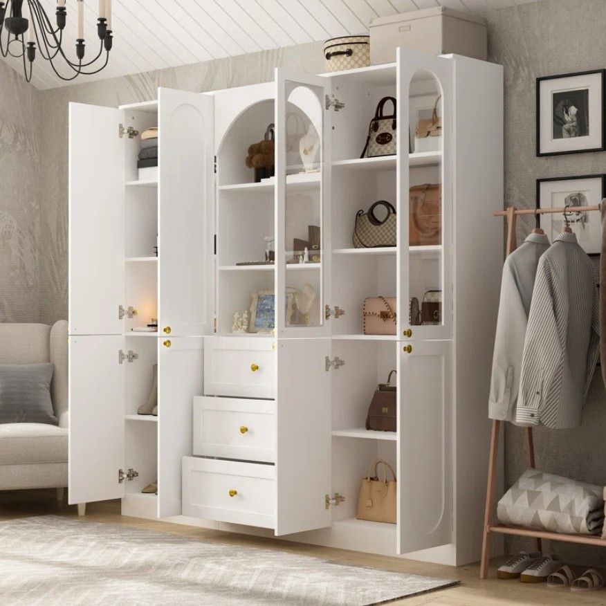 Elegent Wardrobe With Strong Storage And White Finish thumbnail 3