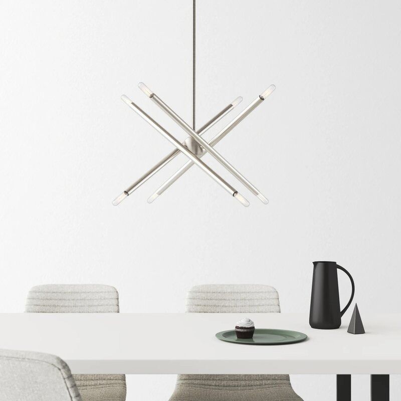 Poco 8 Light Metal Dimmable Sputnik Chandelier thumbnail 2