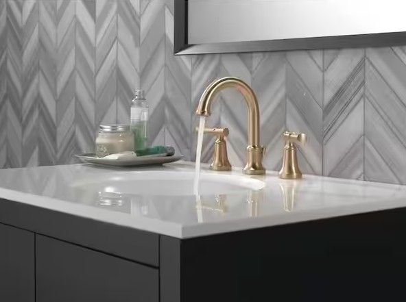 Chamberlain Gold Widespread Double Handle Bathroom Faucet thumbnail 2