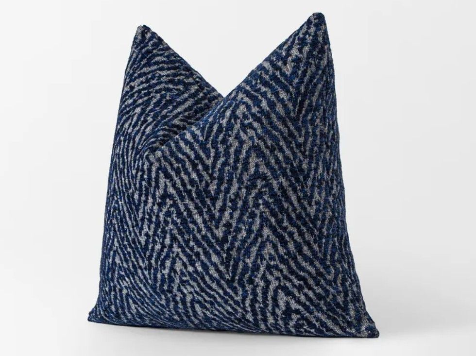 Navy Blue Textured Pillow Cover thumbnail 2