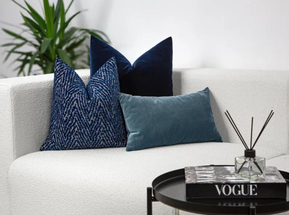 Navy Blue Textured Pillow Cover thumbnail 4