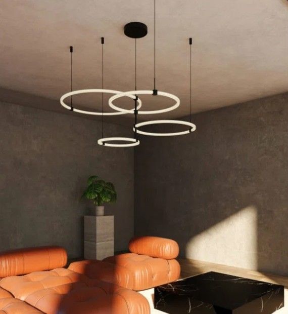 Bruni 4 Light Unique Geometric LED Chandelier thumbnail 2