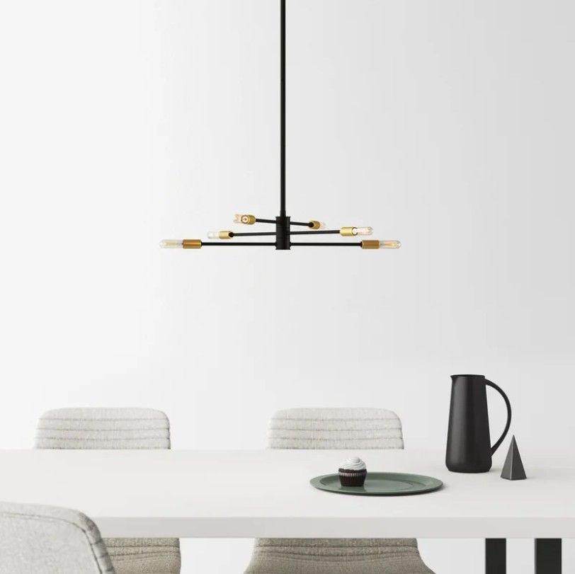 Jordy 6 Light Metal Dimmable Sputnik Chandelier thumbnail 2