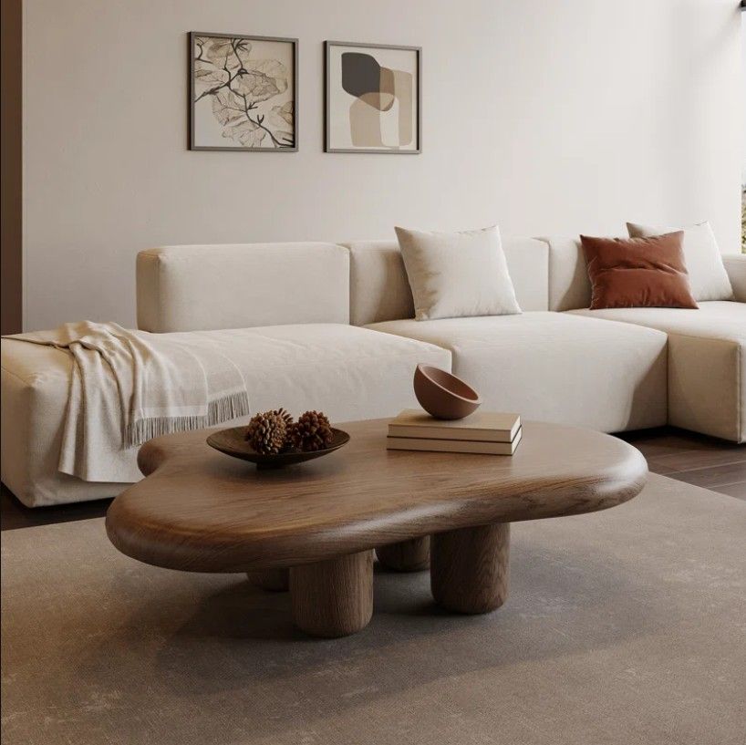 Babajide 48.4inch Cloud Shape Brown four leg Coffee Table thumbnail 2