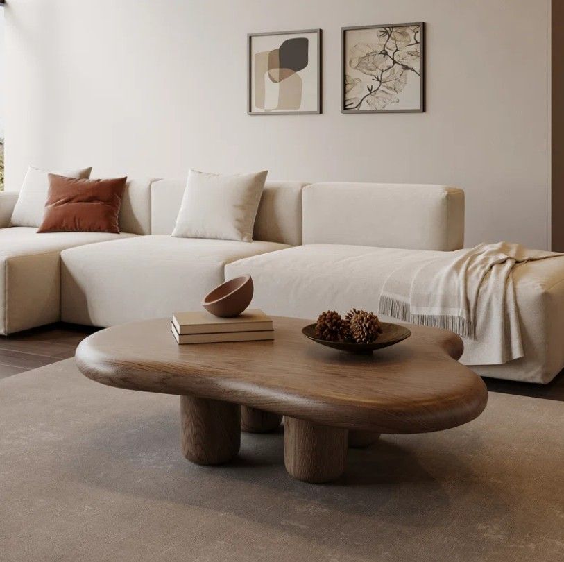 Babajide 48.4inch Cloud Shape Brown four leg Coffee Table thumbnail 3