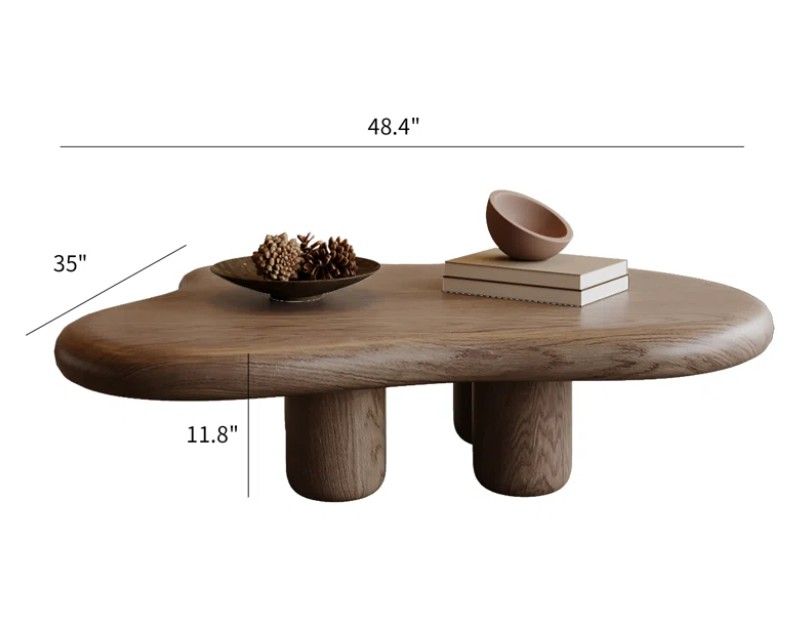 Babajide 48.4inch Cloud Shape Brown four leg Coffee Table thumbnail 6