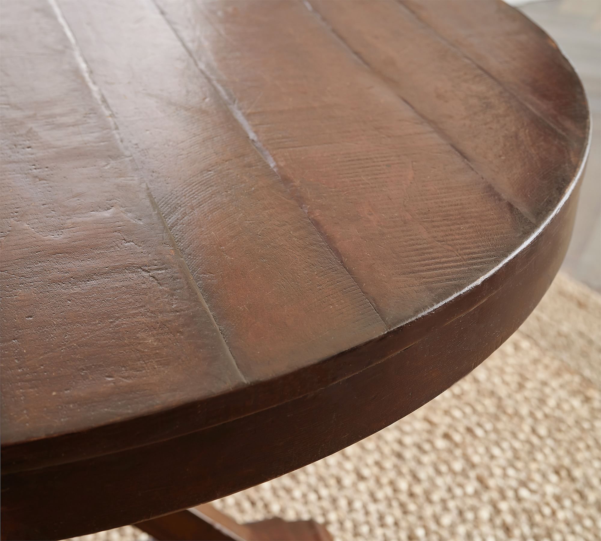 Benchwright Round Pedestal Extendable Dining Table (48"-72") thumbnail 3
