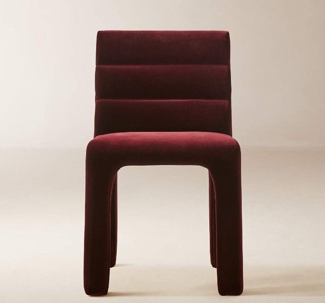 Castell Channeled Burgundy Upholstered Dining Chair thumbnail 2