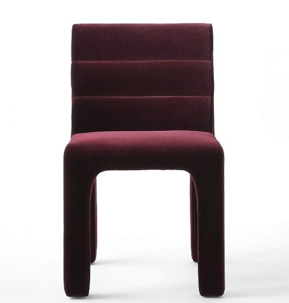 Castell Channeled Burgundy Upholstered Dining Chair thumbnail 3
