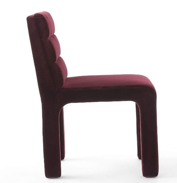 Castell Channeled Burgundy Upholstered Dining Chair thumbnail 4