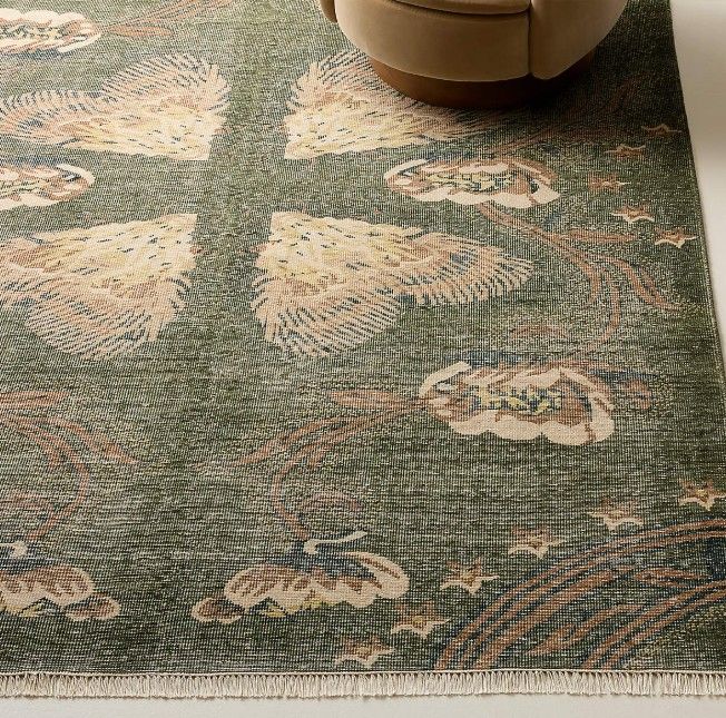 Ardito Hand Knotted Green New Zealand Wool Area Rug thumbnail 2