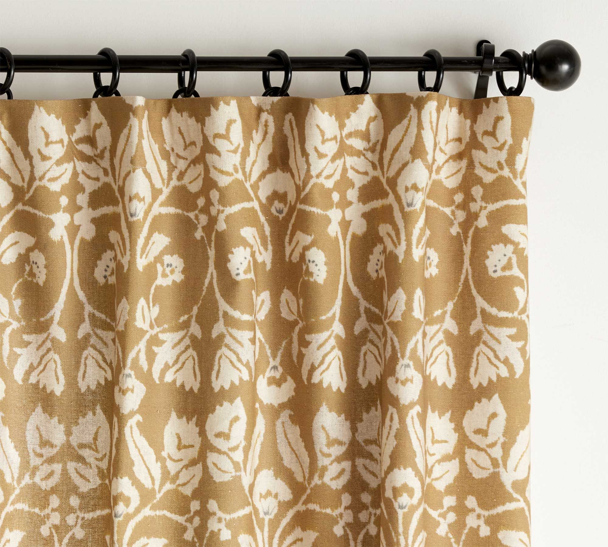 Zama Print Linen Cotton Rod Pocket Curtain-108" thumbnail 2