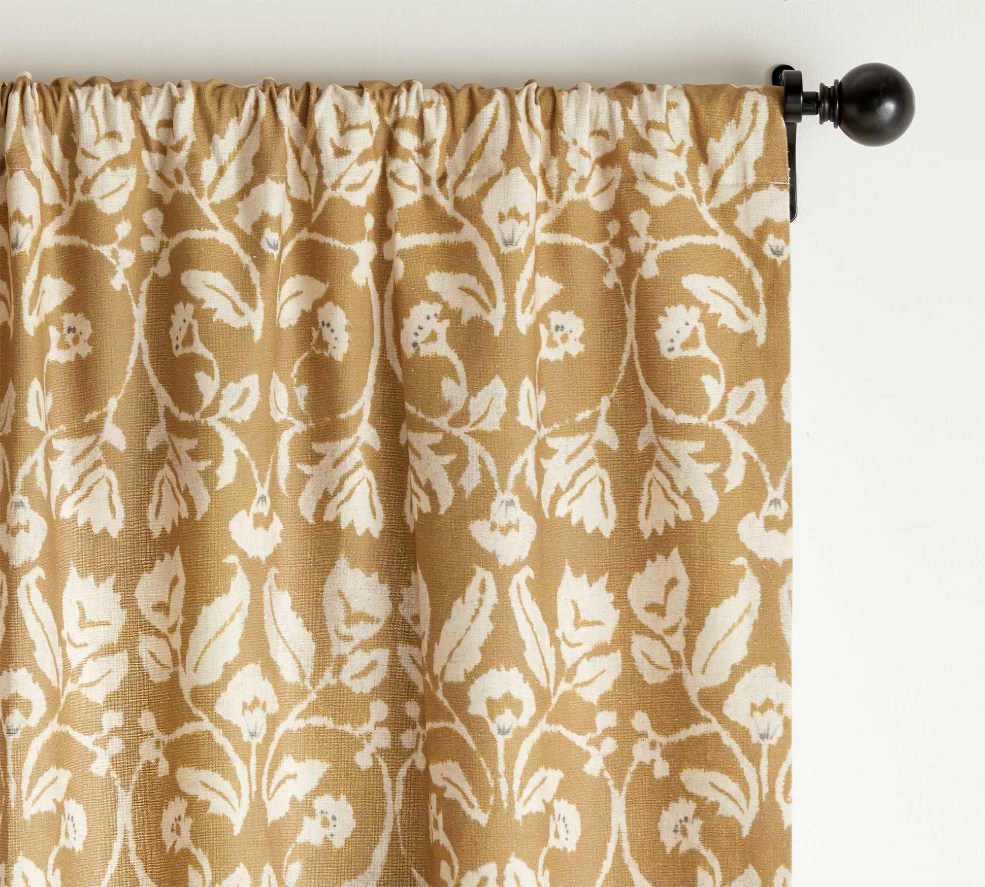 Zama Print Linen Cotton Rod Pocket Curtain-108" thumbnail 3