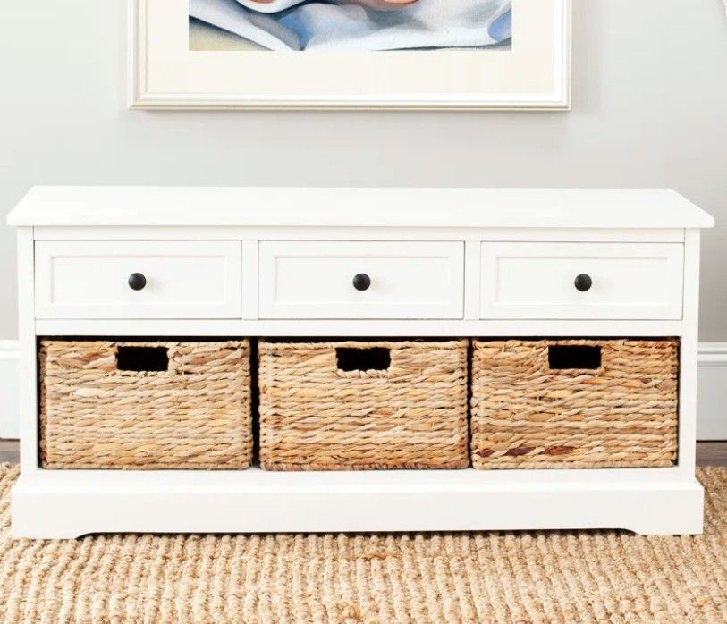 Adayla Solid Wood Drawers Storage Bench - Thumbnail 3