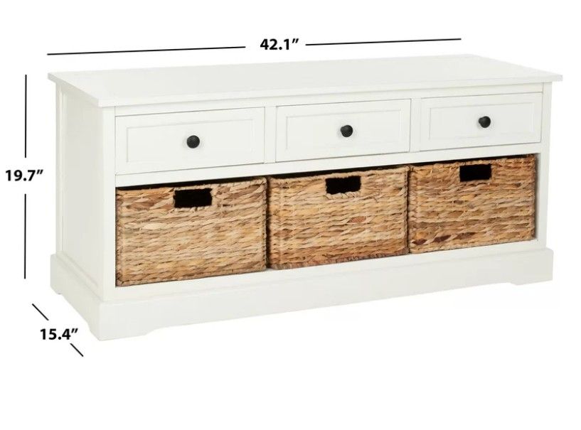 Adayla Solid Wood Drawers Storage Bench thumbnail 4