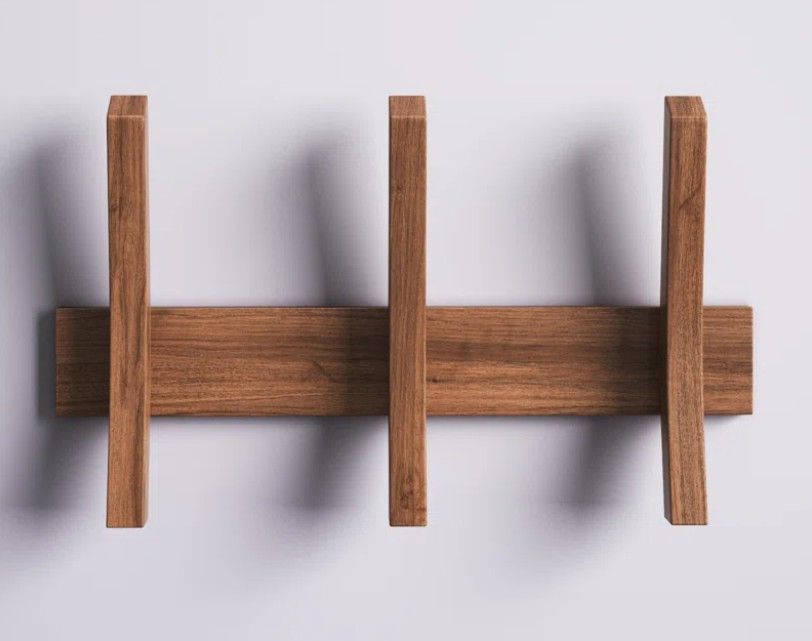 Algarin Solid Wood Wall 3 Hook Wall Mounted Coat Rack thumbnail 4