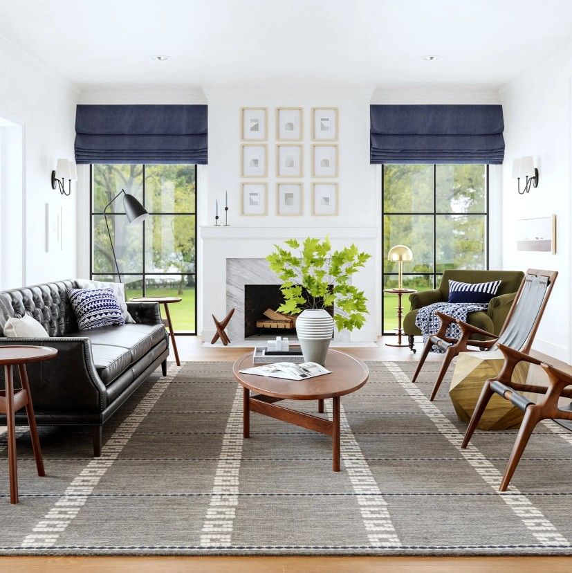 Morgan Geometric Check Wool and Cotton Rug 8'x10' thumbnail 2