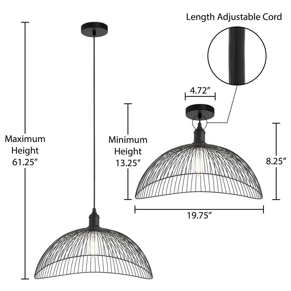 Sylvia River of Goods Metal Woven Curved Shade Pendant Light thumbnail 4
