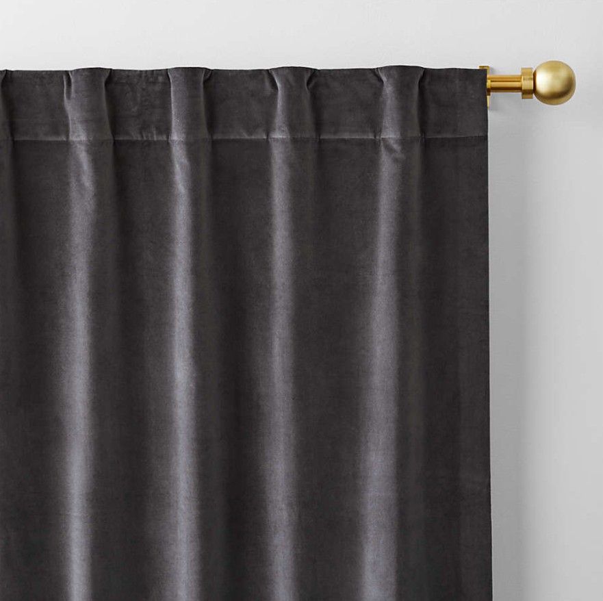 Storm Grey Cotton Velvet Window Curtain thumbnail 3
