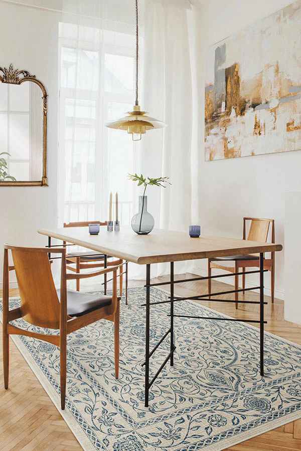 Vianna Blue & Ivory Rug thumbnail 3