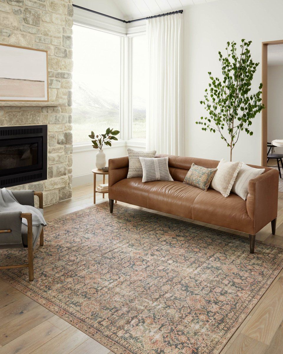Aubrey AUB-01 Navy Printed Area Rug 8'3x11'3 thumbnail 3
