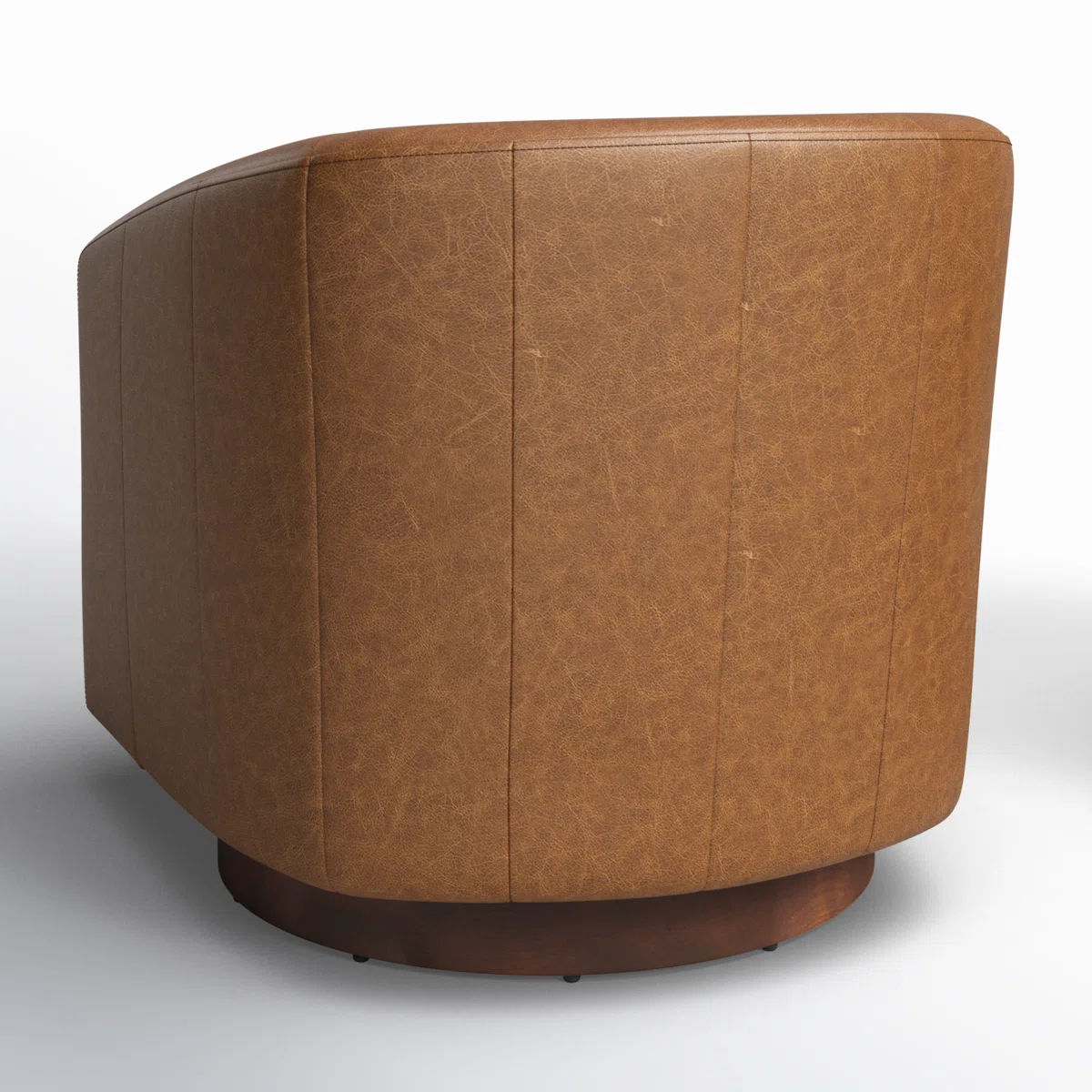 Bennett Genuine Leather Swivel Barrel Chair thumbnail 3