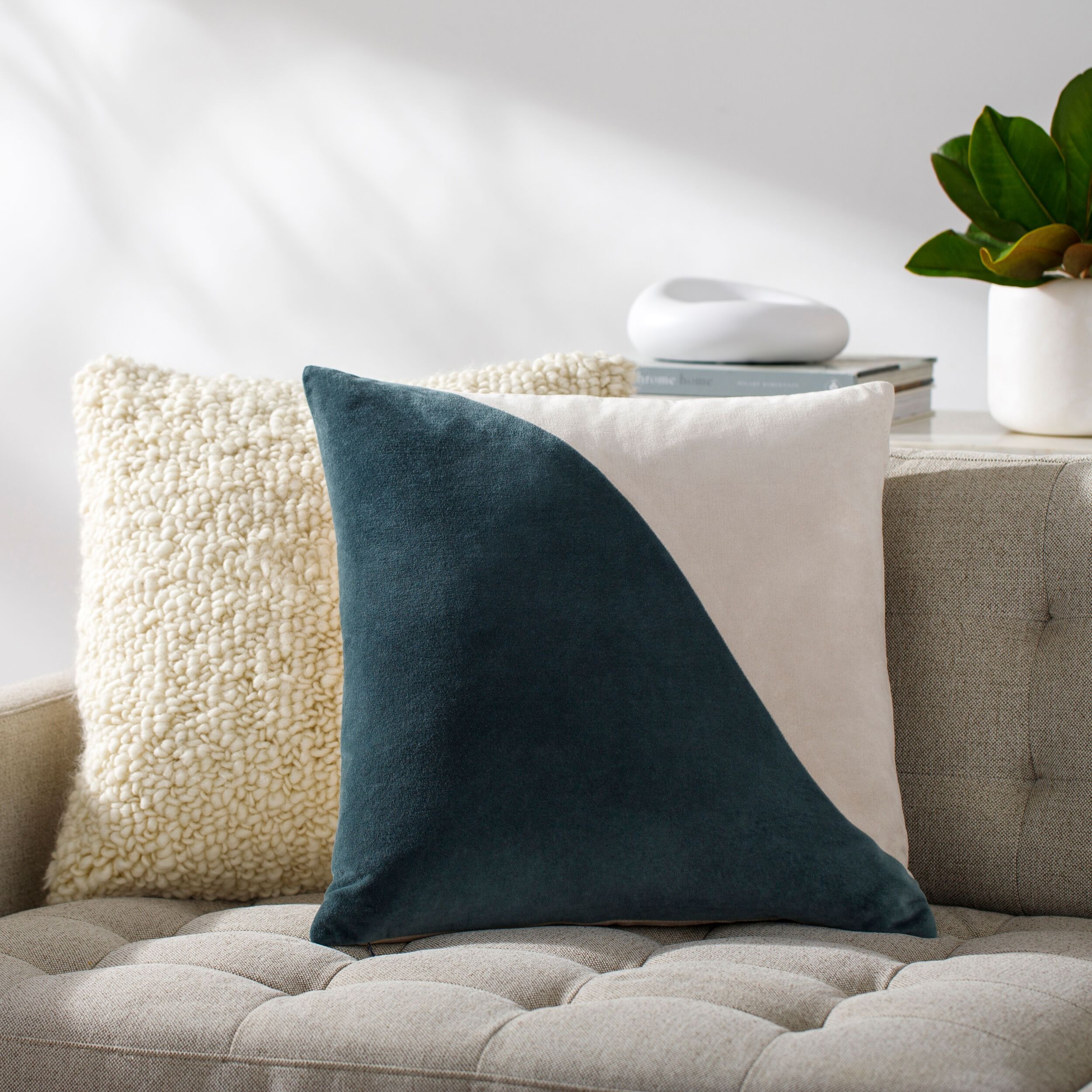 Swoosh Cotton Velvet Pillow 18x18 thumbnail 2