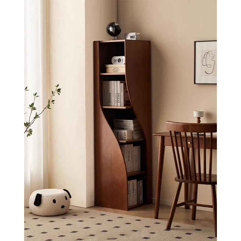 Walnut color Standard Solid Wood Bookcases thumbnail 6