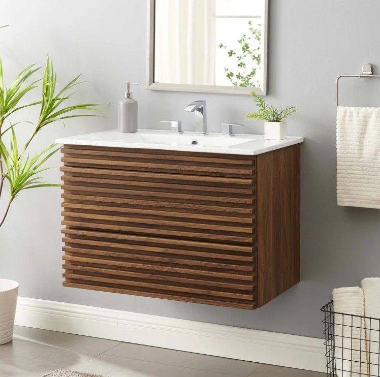 30" Wall Mount Washroom Vanity thumbnail 4