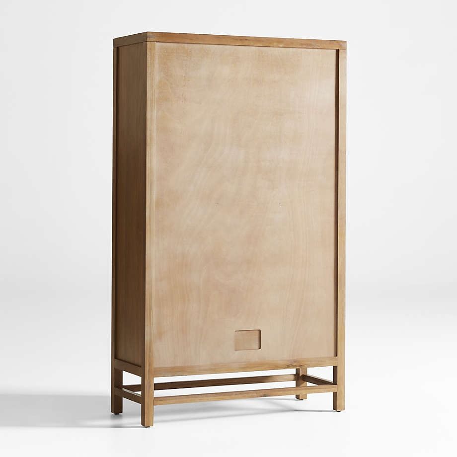 Blake Light Brown Teak and Rattan 2 Door Storage Cabinet thumbnail 4