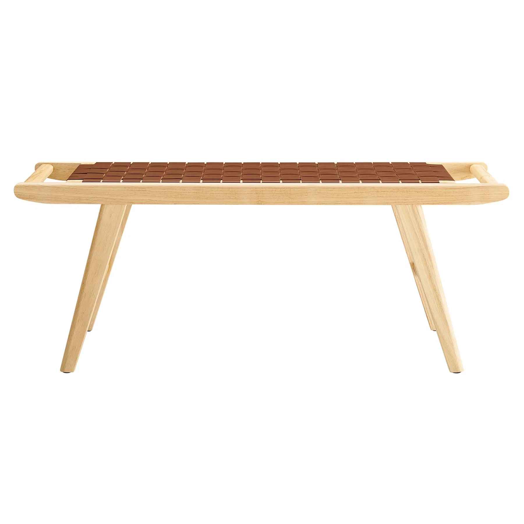 Shelby Synthetic Leather Wood Bench thumbnail 3