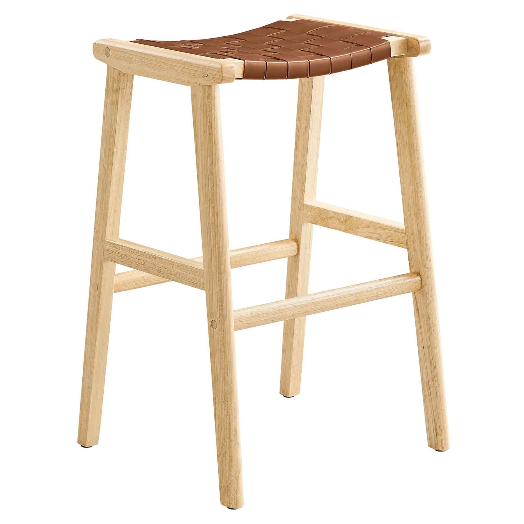 Sylvan Leather Wood Bar Stool Set of 2 thumbnail 3