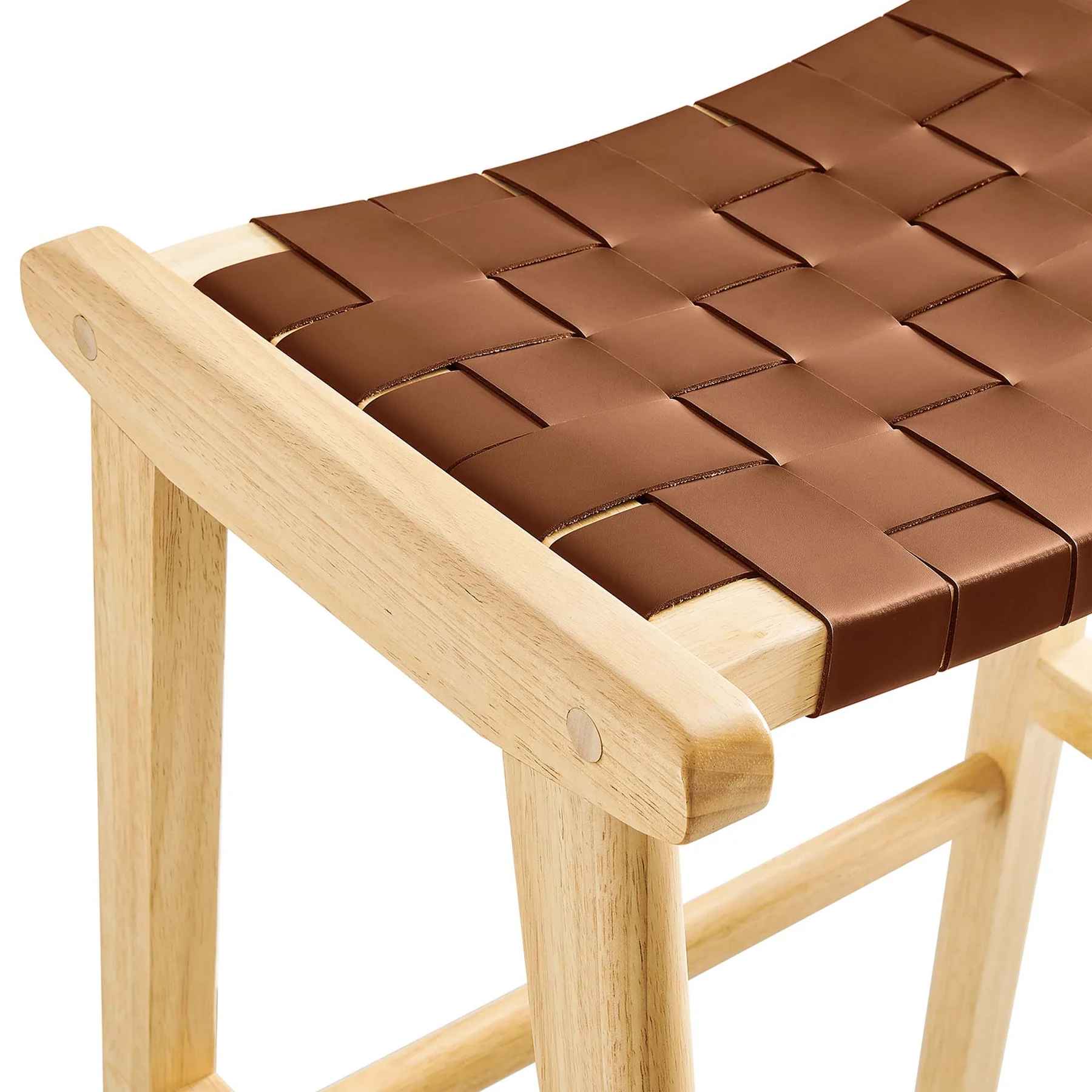 Sylvan Leather Wood Bar Stool Set of 2 thumbnail 6