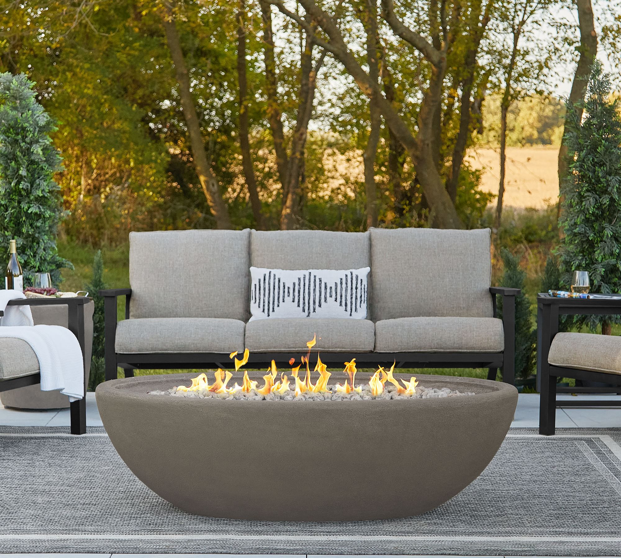 Blackwell Concrete Oval Propane Fire Pit thumbnail 2