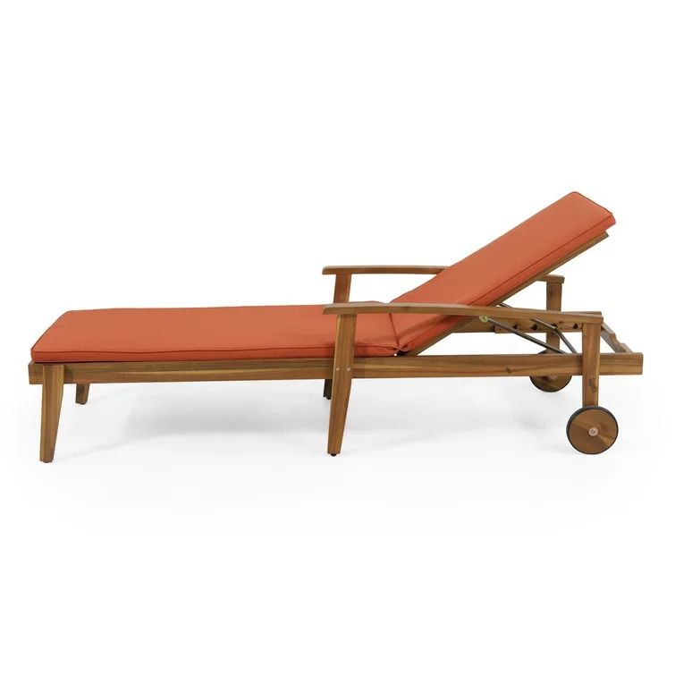 Saeon Outdoor Acacia Chaise Lounge Set thumbnail 3
