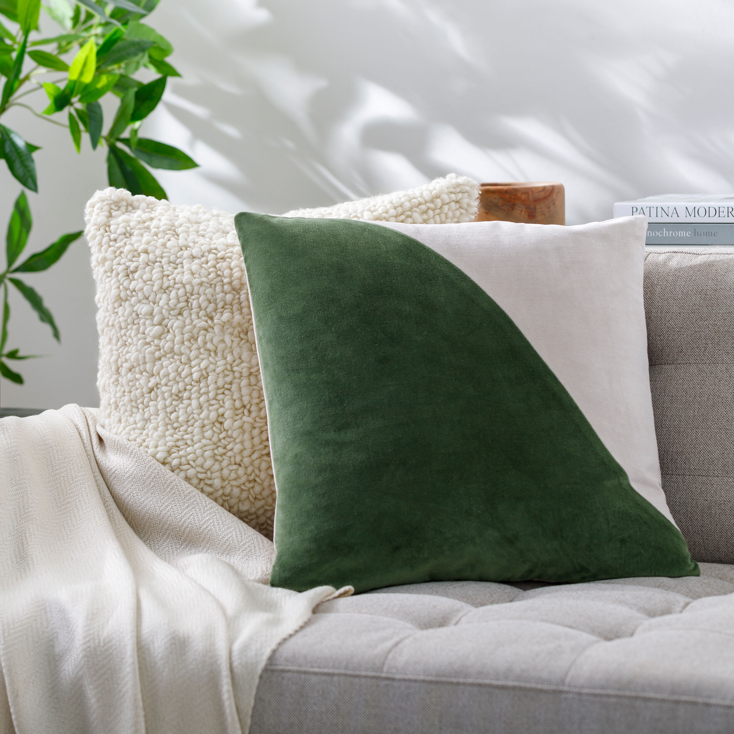 Swoosh Cotton Velvet Pillow 18x18 thumbnail 2