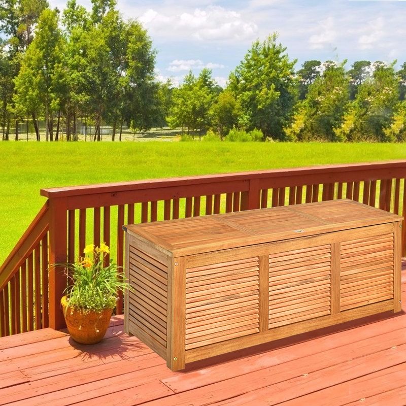 Costway Solid Wood Acacia Deck Box thumbnail 2