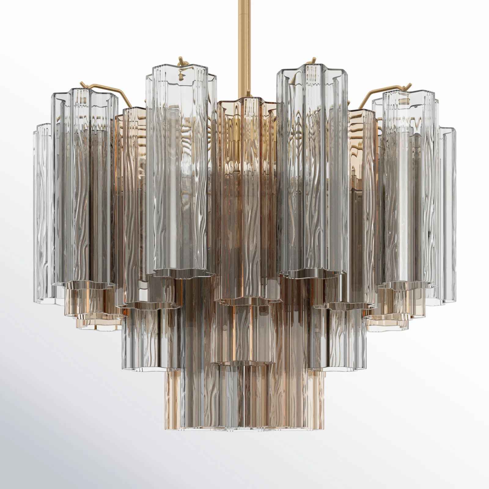 Aged Brass Arras Dimmable Tiered Chandelier thumbnail 4