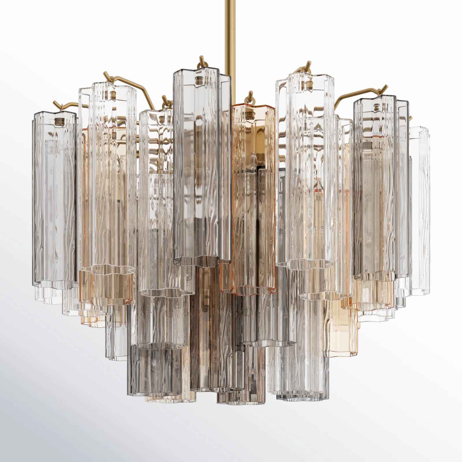 Aged Brass Arras Dimmable Tiered Chandelier thumbnail 5