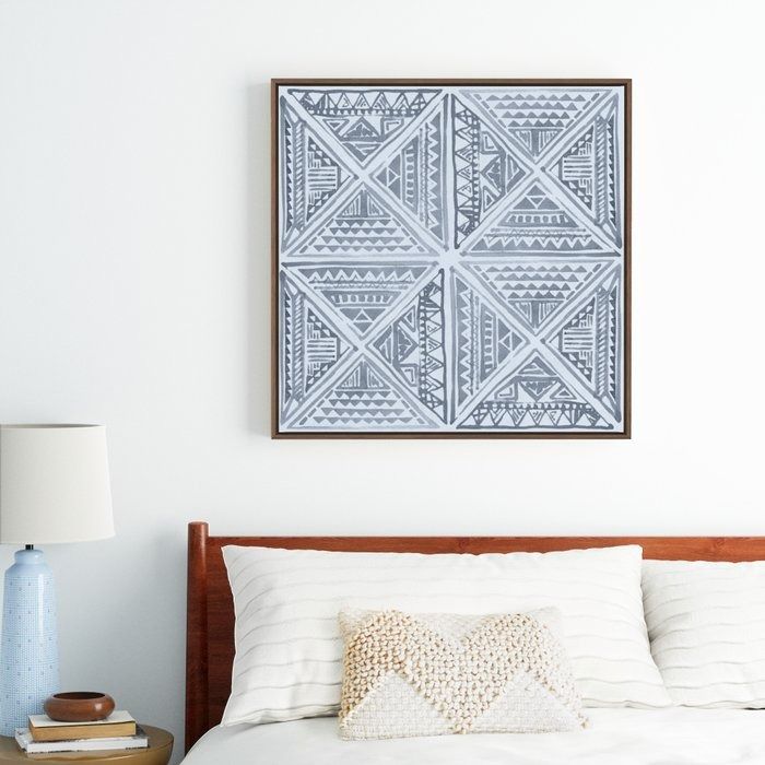 Simply Tribal Tile on Sky Blue Canvas Print thumbnail 2