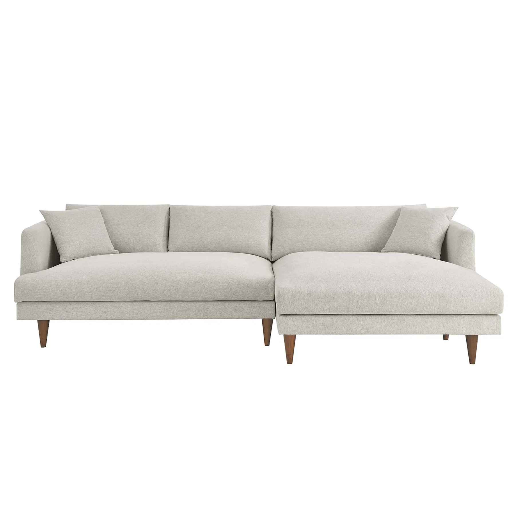 Zara Right Facing Down Filled Overstuffed Sectional Sofa thumbnail 3