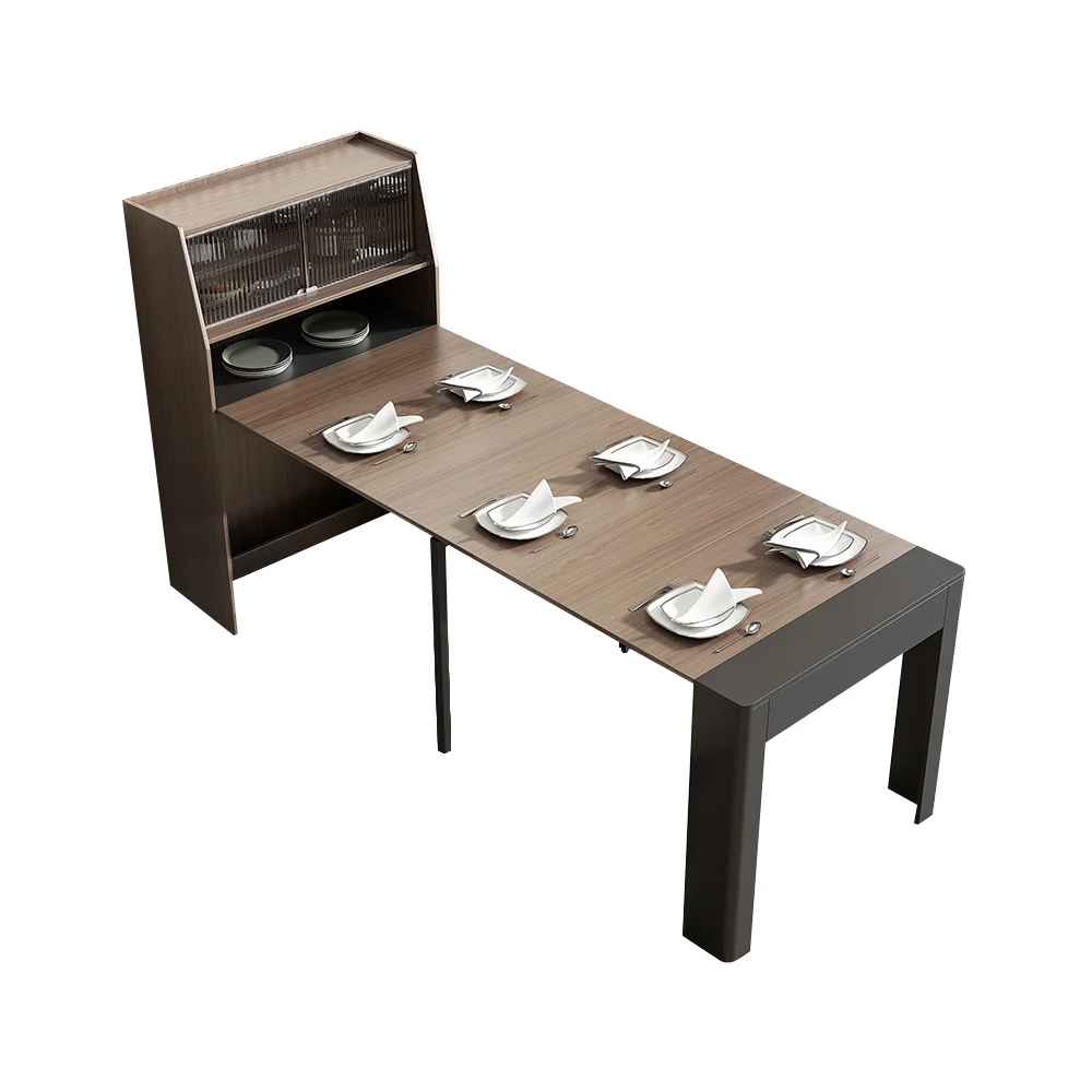 Farmhouse Extendable Dining Table with Storage Sideboard thumbnail 4