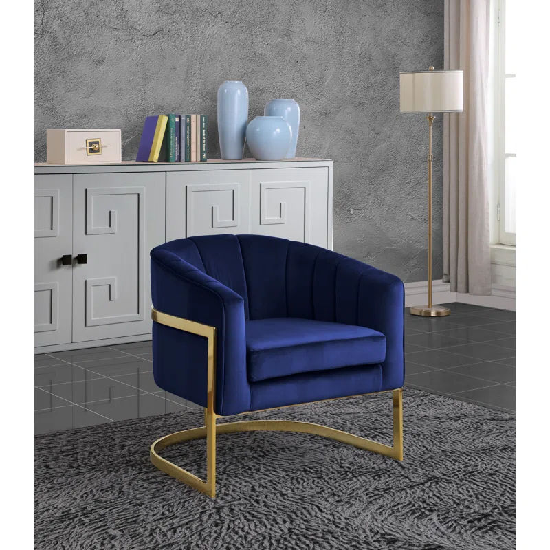 Barnicle Velvet Barrel Chair thumbnail 4