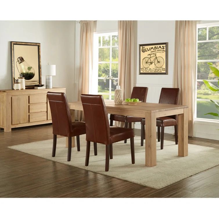 Bozrah 75 Acacia Solid Wood Dining Table thumbnail 2