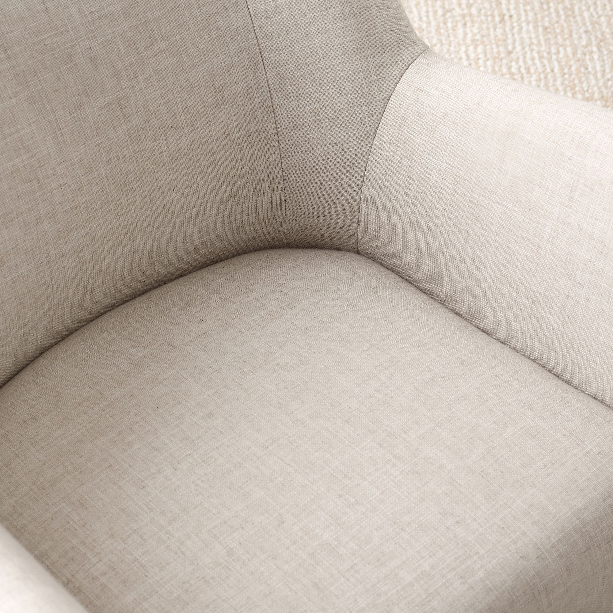 Eco Performance Textured Weave Oatmeal Lennon Low Swivel Chair thumbnail 4