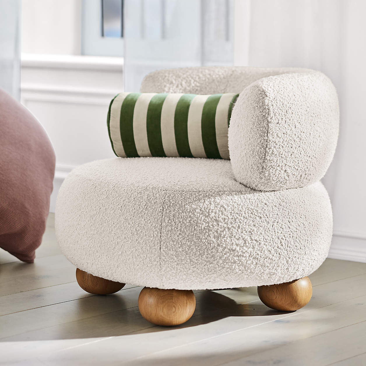 Oki Ivory Boucle Kids Lounge Chair thumbnail 2