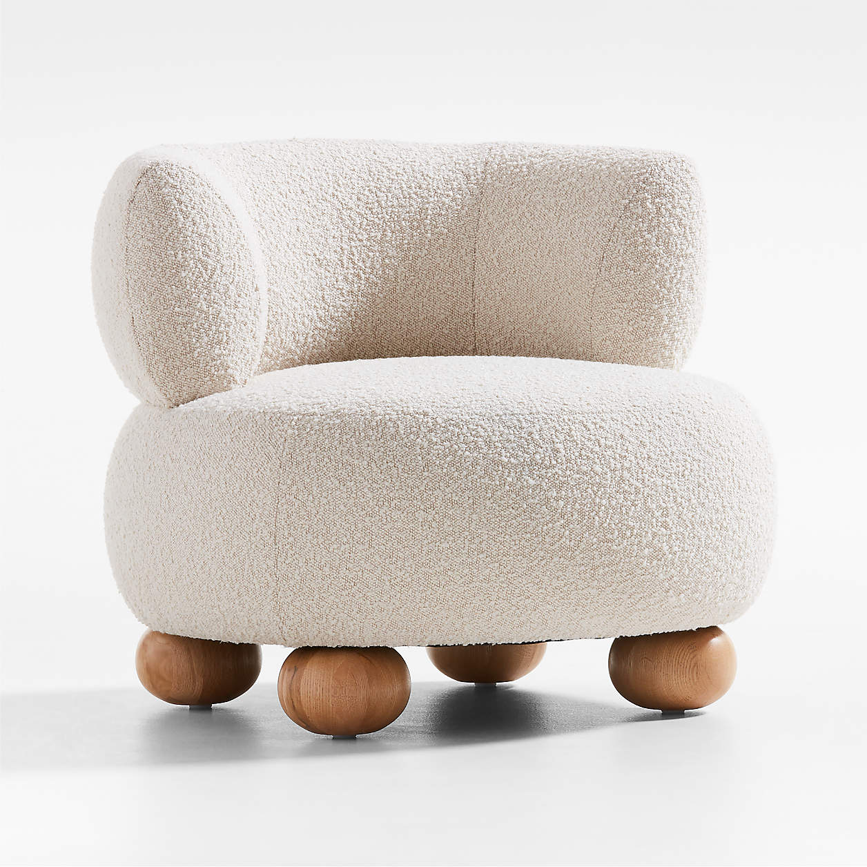Oki Ivory Boucle Kids Lounge Chair thumbnail 3